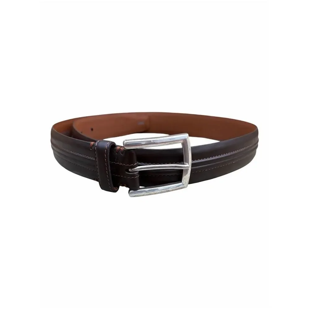 Brighton VENETO Italian Calfskin Leather Brown Belt Size 34 M11328 Unisex